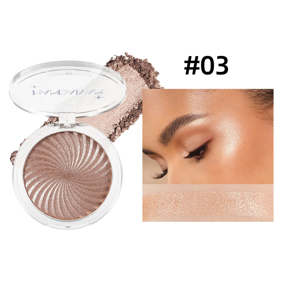 Diamond Highlighter Pearly Powder Palette Glitter Fine Shimmer High Gloss 3D Natural Face Contour Waterproof Long Lasting Makeup