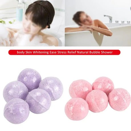 5Pcs Organic Bath Bombs Natural Mini Handmade Bathing Foot Spa Bomb Rich Essential Oils Moisturizing Dry Skin Relaxing Scents