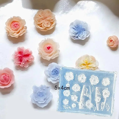 〔CC55〕3D Fruit Silicone Nail Mold Sweet Flower Petals Fairy Nails Templates DIY Nail Art Decor Manicure Template For Nail Charms