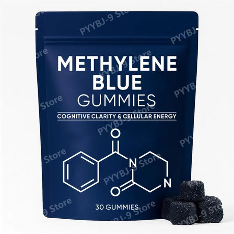 Methylene Blue Gummies 5mg, 99.9% Pure USP‑Grade, for Cognitive Support, Mental Clarity, Lifted Mood, Sharper Focus, 30/60 CT