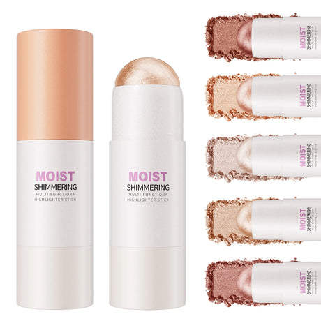 Natural Brightening 1pc Highlighter Stick Natural Brightening Face Contour & Highlight Makeup, Medium Coverage, Water-Resistant
