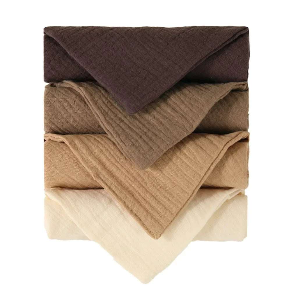 3/5Pcs 6-Layer Pure Cotton Baby Cotton Washcloth Soft Gauze Cotton Newborn Burp Cloth Absorbent Baby Towels Square Towels
