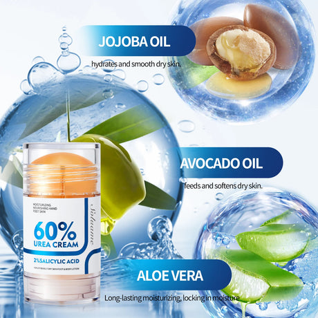 Two-Piece Set Includes 60% Urea Hydrating Foot Cream and Body Cream for Dry Cracked Hands and Heels with 2% Salicylic Acid Foot Care