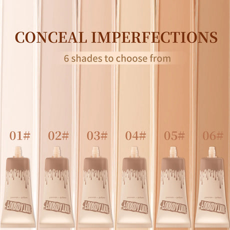 Full Coverage Foundation, Matte Finish Oil-control Liquid Foundation, Covering Blemishes And Dark Spot, Concealer Cream