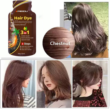 Pure Natural Herbal Hair Dye Shampoo Change Hair Color Cover Gray Hair White Hair Treatment Bubble Plant Hair Dye Hair Care New