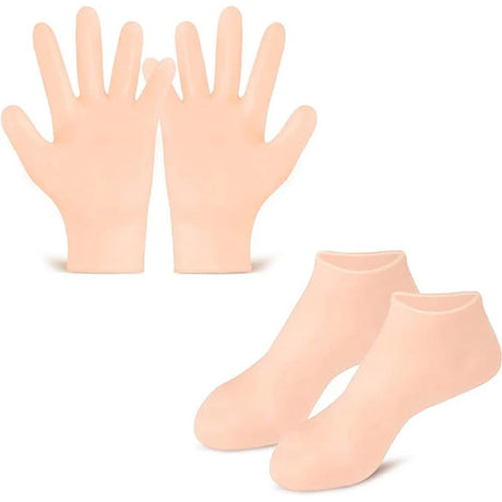 Silicone Socks and Gloves - Moisturizing Gel Spa Exfoliation Prevent Dry Cracked Dead Skin Remover Protector Foot/Hand Care Tool