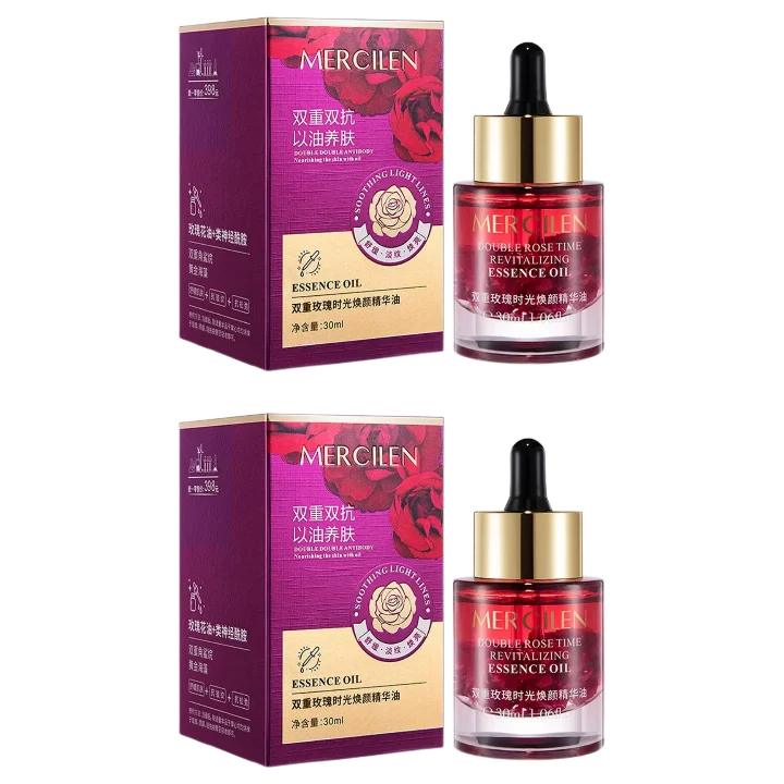 1/2/3pcs 30ML Double Rose Petal Radiance Essence Oil Facial Care Tightening Moisturizing Brightening Face Serum Korean Skin Care