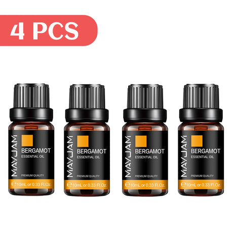 MAYJAM 4 Bottles Essential Oils Jasmine Lavender Eucalyptus Vanilla Sandalwood Frankincense Sweet Orange Patchouli Juniper Oil