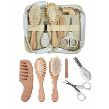 Baby Care Kit Six-Piece Baby Nasal Inhaler Nail Clipper Brush File Comb Scissors Set Daily Cleaning and Care Accessories for Bab