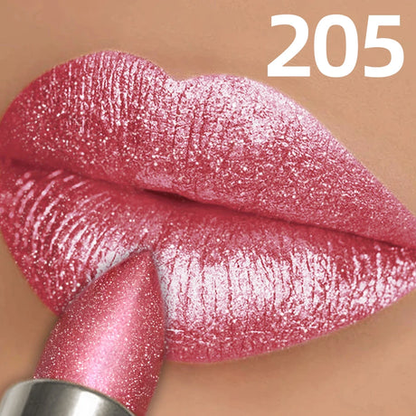 Metallic Glitter Lipstick 3 Color Waterproof Lip Balm Red Long Last Lip Tint Matte Lip Makeup Gifts Shiny Lip Gloss Cosmetic