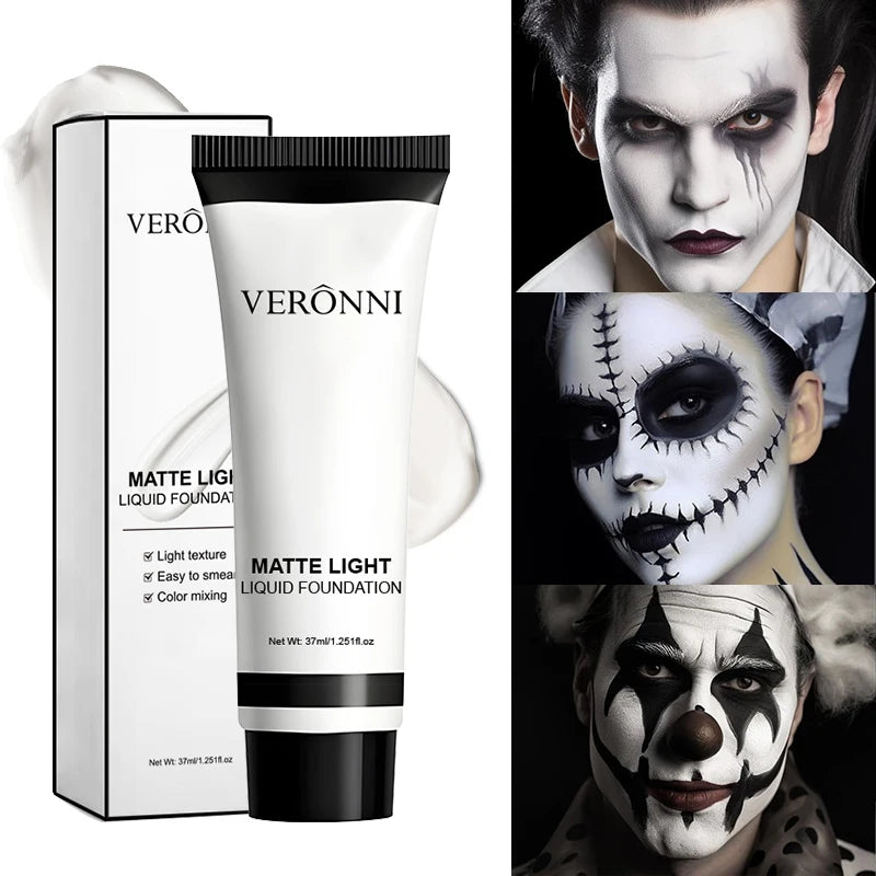 Halloween Pure White Makeup Foundation Mixable Pure White Foundation Adjuster Concealer Face Paint Makeup Clown COS Carnival
