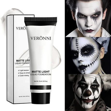 Halloween Pure White Makeup Foundation Mixable Pure White Foundation Adjuster Concealer Face Paint Makeup Clown COS Carnival