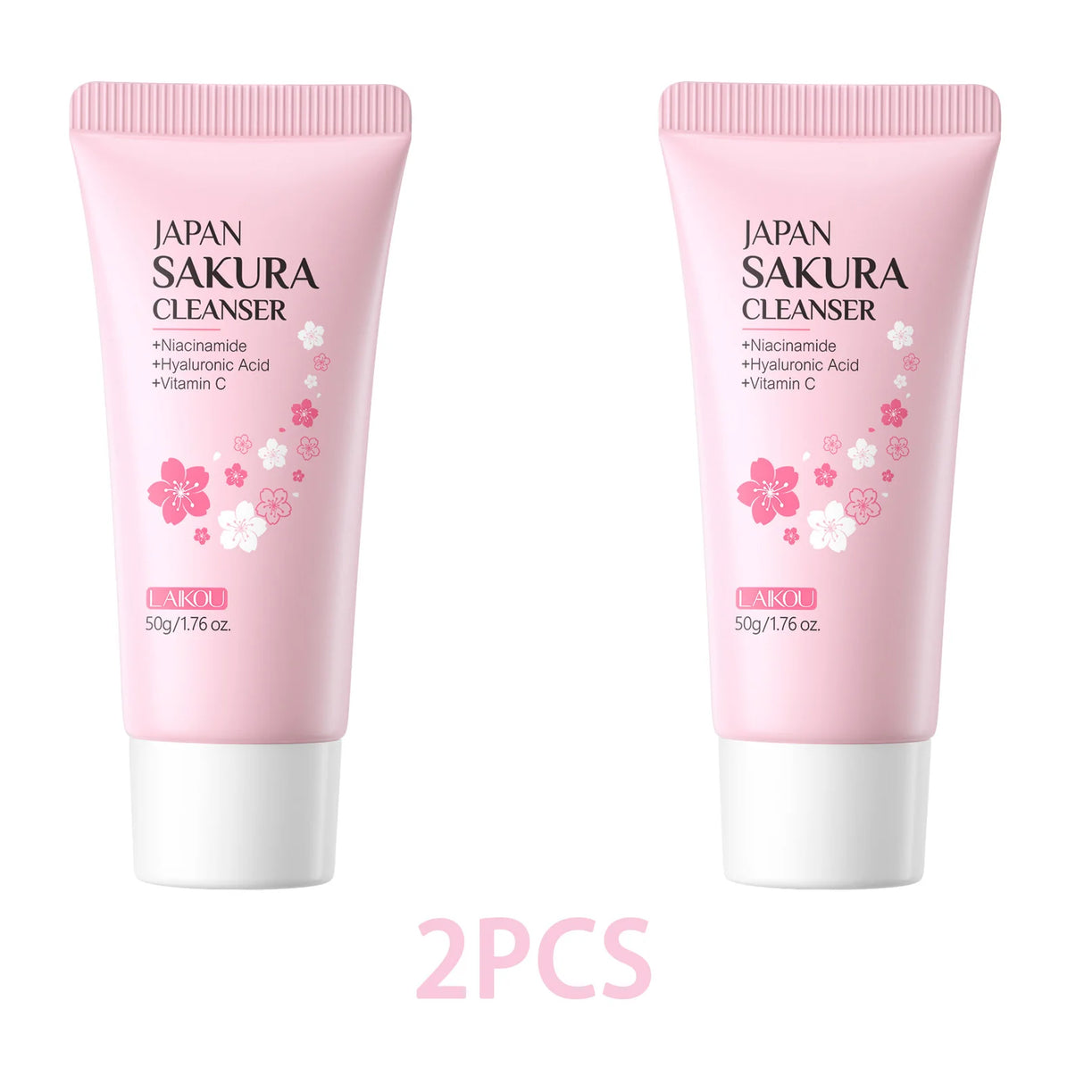 Laikou Sakura Facial Cleanser Deep Cleansing Pores Oil Control Moisturizing Brightening Face Wash Gentle For All Skin Types 50g