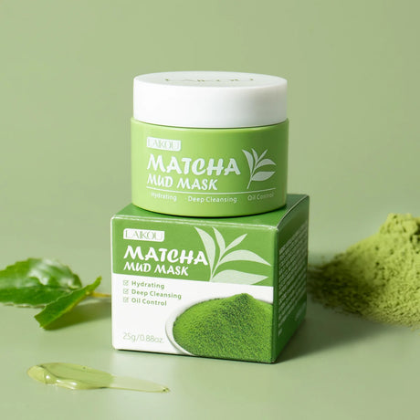 LAIKOU Longjing Matcha Mud Mask Refreshing Hydration & Moisturisation Removal Blackhead Clay Oil Control Deep Cleaning Mask
