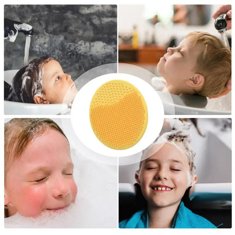 Baby Scalp Scrubber Baby Bath Hair Brush Soft Silicone Cleaning Tool for Cradle Cap Suction Cup Massage Comb for Boys Girls