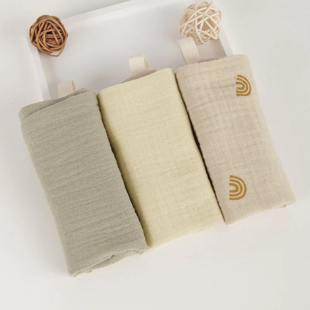 3/5Pcs 6-Layer Pure Cotton Baby Cotton Washcloth Soft Gauze Cotton Newborn Burp Cloth Absorbent Baby Towels Square Towels