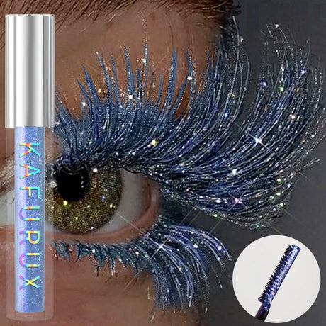 1pc Diamond Shine Waterproof Volume Curl Mascara Glitter Snow Effect,Smudge-proof Eye Makeup for All Skin Types Women Cosmetics