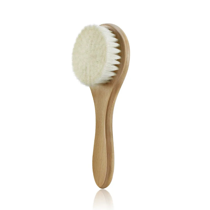 Baby Wood Brush Comb Beech Soft Wool Newborn Comb for Head Massager Baby Cleaning Shower Pure Natur Hairbrush Baby Care