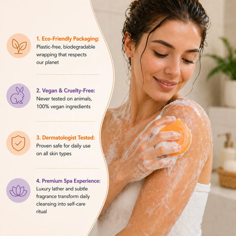 Persimmon Soap Bar for Body Odor Control, Japanese Persimmon & Lavender Extract for Unisex, Purifying & Deodorizing Soap, 100g