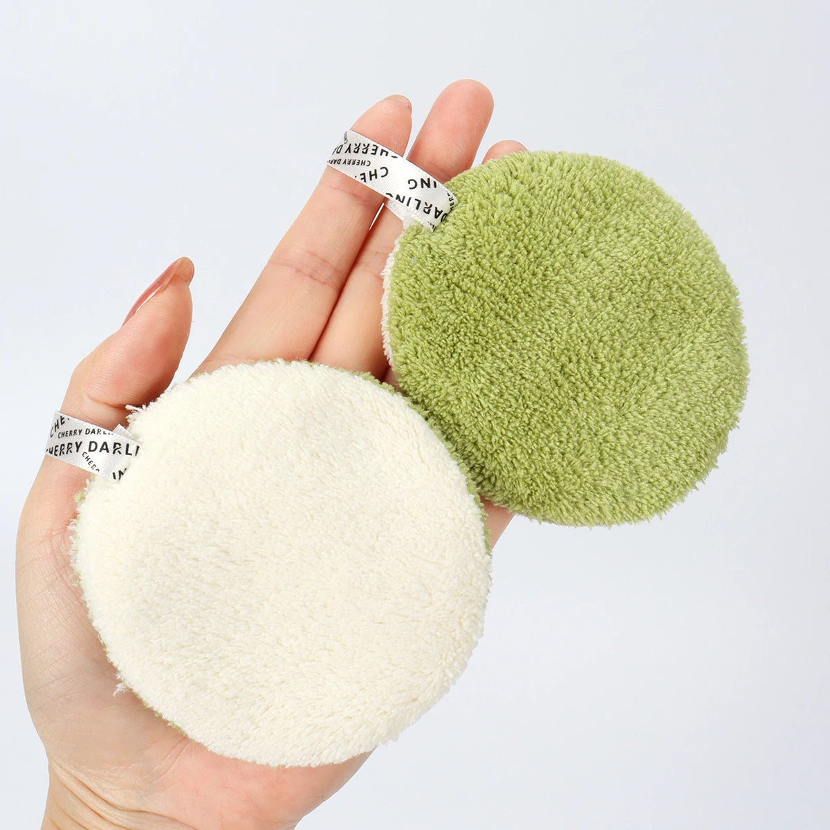 80 Round Absorbent Face Wash Pads 6Pcs, Machine Washable, Reusable Makeup Remover Tool, Suitable for All Skin Types