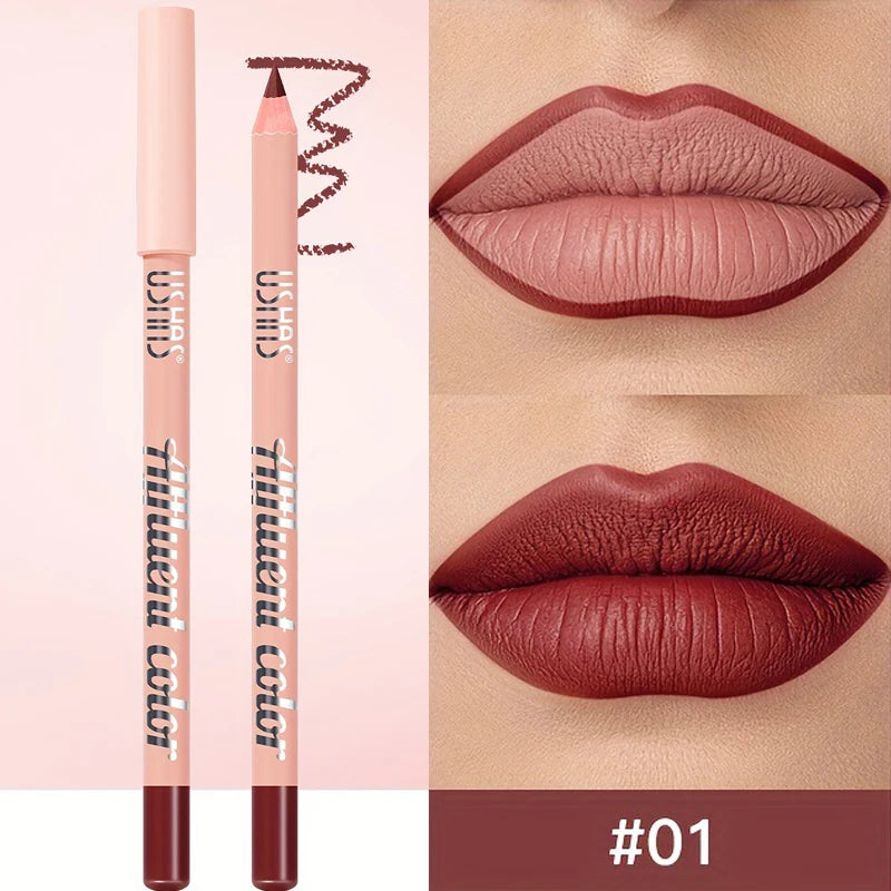 8 Colors Waterproof Lip Liner Pencil Long Lasting Sexy Dark Red Pink Matte Lipstick Pencil Natural Lipliner Pen Red Contour Tint