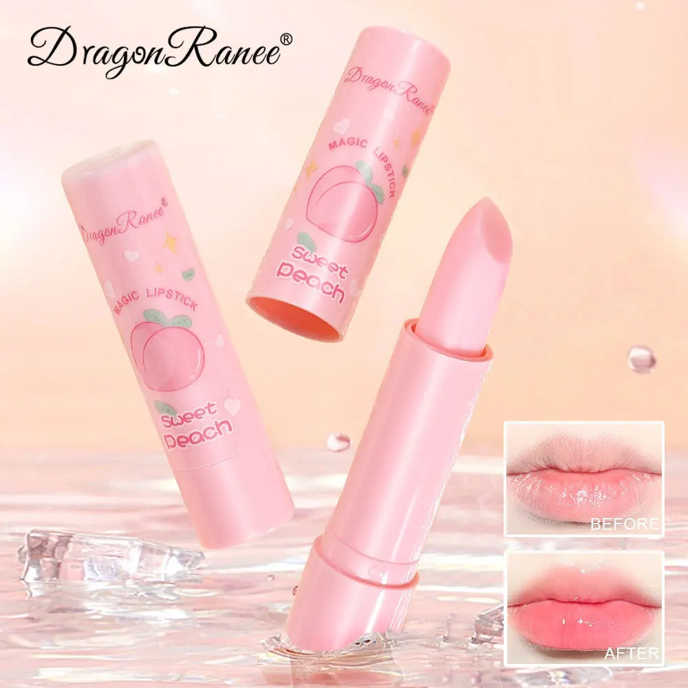 Peach Temperature Change Lip Balm Clear Crystal Jelly Lipstick Tint Warming Change Lip Balm Moisturizing Anti-drying Lip Care