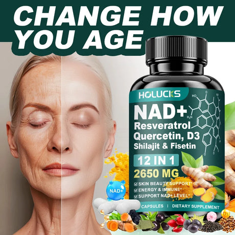NAD Supplements, Enhances Cellular Vitality, Promotes Cell Repair, Anti-Aging, Boosts Energy and Focus