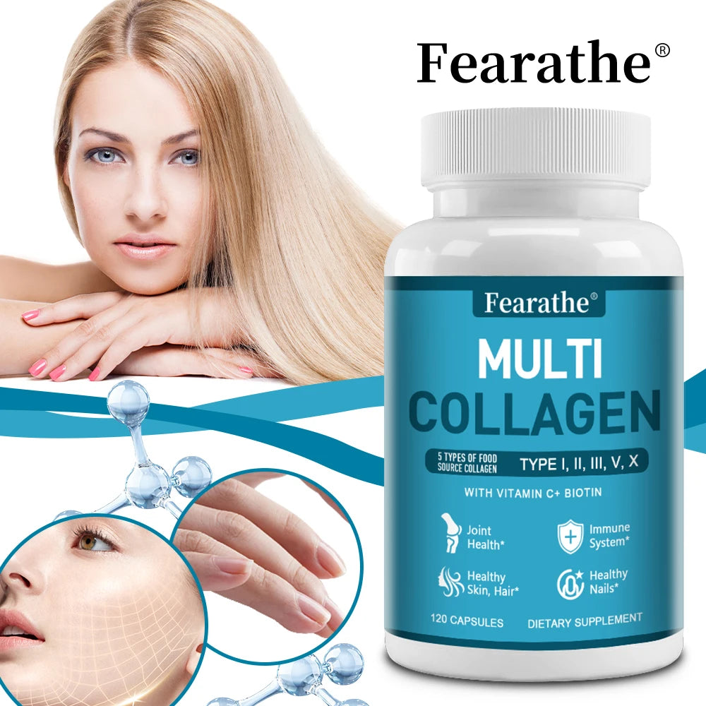 Multi Collagen - Nourishes The Skin, Slows Down Aging, Promotes Healthy Hair, Strong Nails, and Improves Intestinal Digestion