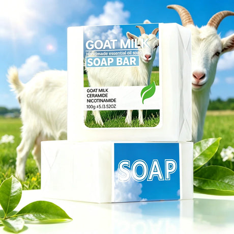 2pcs/goat milk ceramide bath cleaning soap nicotinamide essence hand soap facial cleaning soap