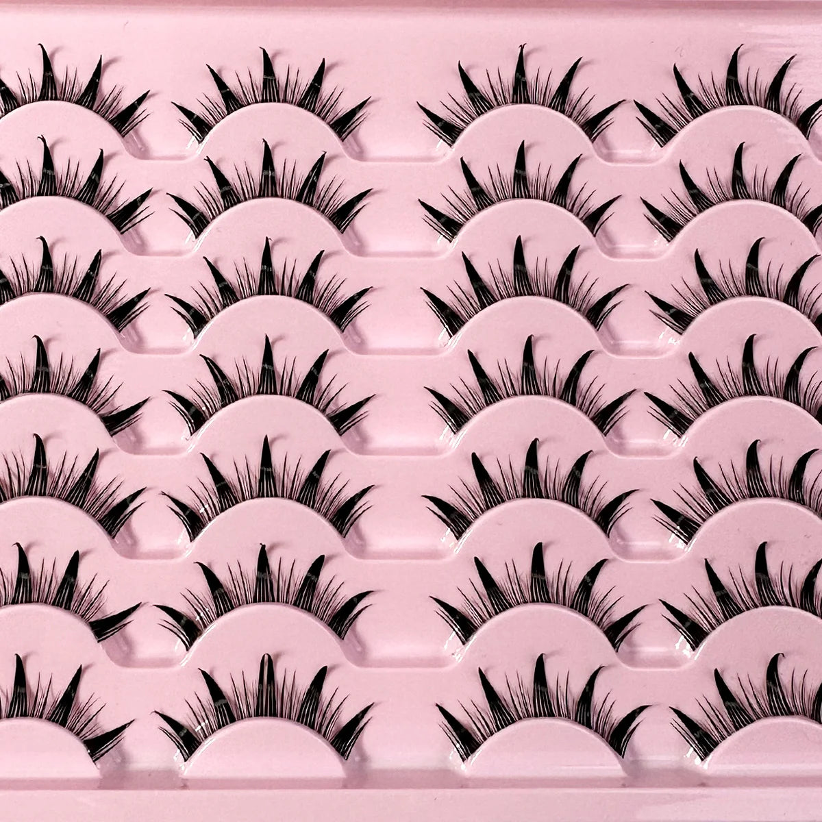New 14/10/7/5Pairs Manga Lashes Natural Eyelashes Soft Cross Wispy Clear Band False Eyelashes Doll Eyes Lashes Cosplay Extension