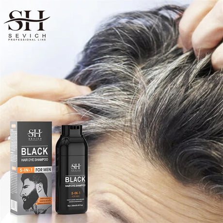 Hair Color Shampoo Instant Coloring Shampoo Cover Gray White Hair Concealer Natural Black Color for Men Women Hair Dye Coloring