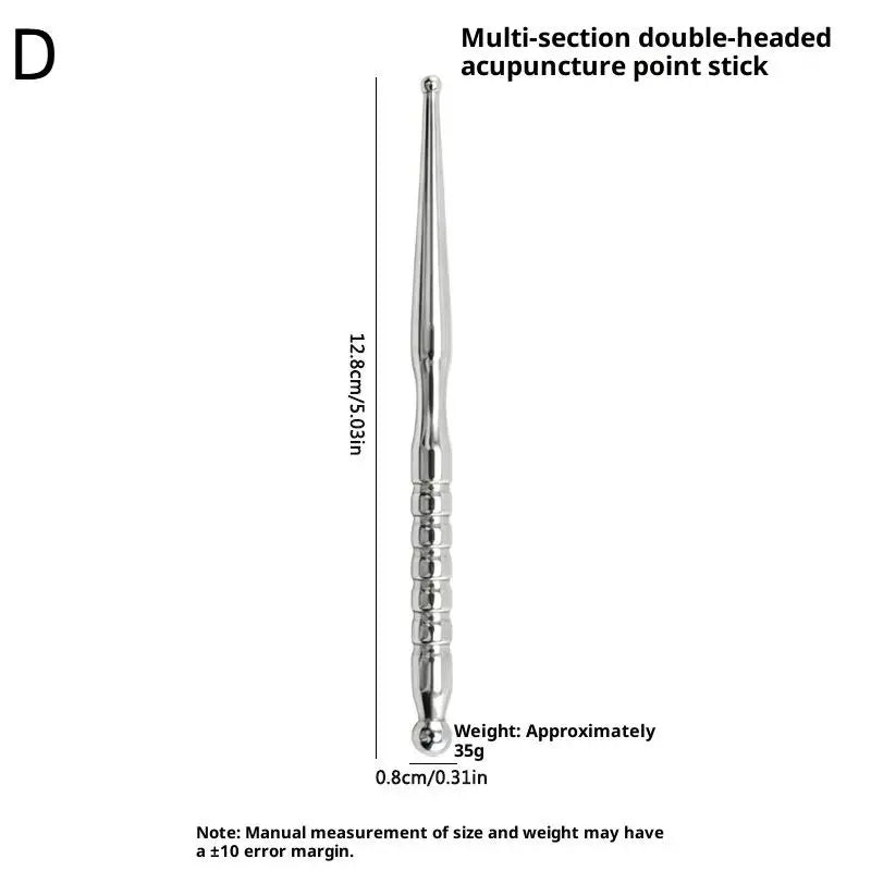 New Acupuncture Stick Double Head Face Massage Tool, Stainless Steel Acupressure Pen, Ear & Body Acupoint Probe For Muscle Relie