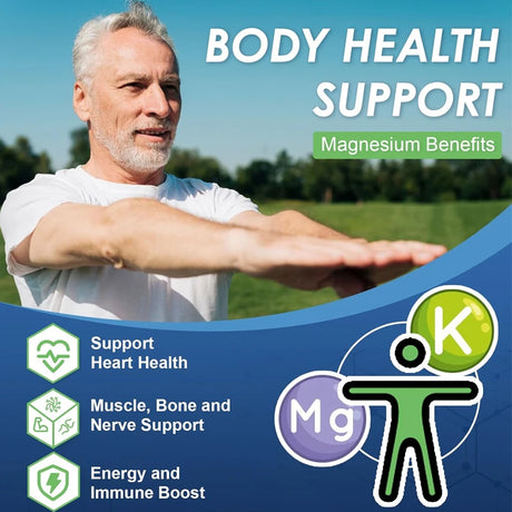 Magnesium Glycinate + Zinc Supplement Capsules, High Absorption, Support Sleep Health, Bone Joint, Brain, Strengthen Immune