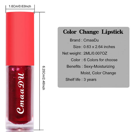 CmaaDu 1 Pcs Moisturizing Hydrating Lip Gloss Lipstick Cherry Flavor Fruit Anti-cracking Long-lasting Waterproof Lip Glaze Red