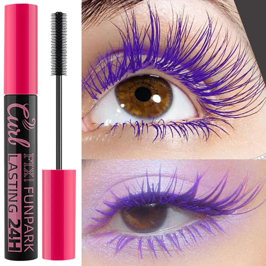 9 Color Mascara Thick Curl Waterproof Natural Eyelash Long Lasting Blue White Green Pink Black Eye Makeup Korean cosmetics