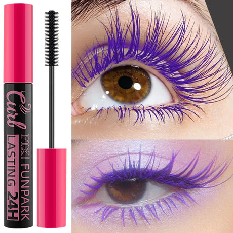 9 Color Mascara Thick Curl Waterproof Natural Eyelash Long Lasting Blue White Green Pink Black Eye Makeup Korean cosmetics