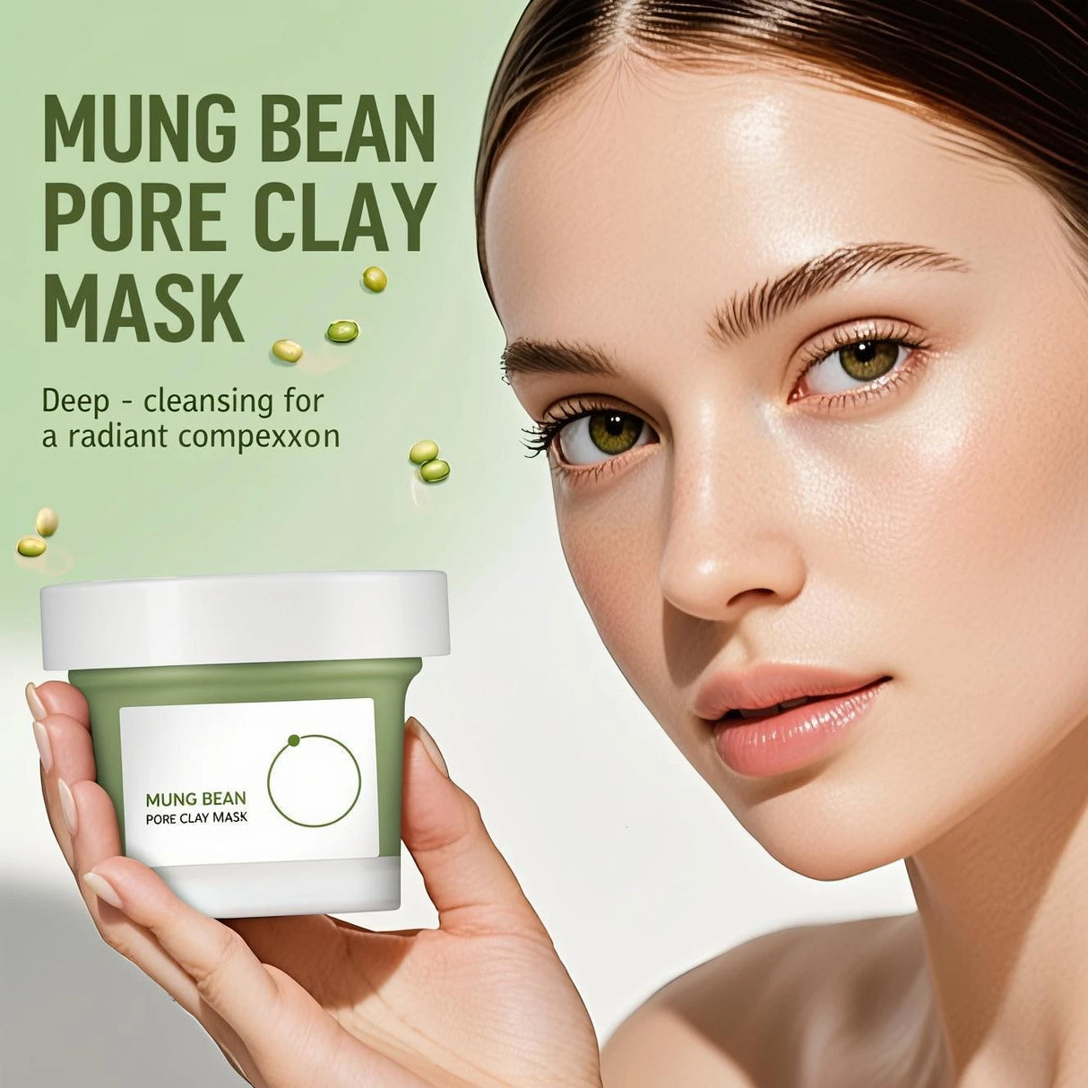 Mung Bean Pore Clay Mask 120ml - Deep Cleansing Face Mask for Blackhead Removal, Skin Brightening & Pore Minimizing