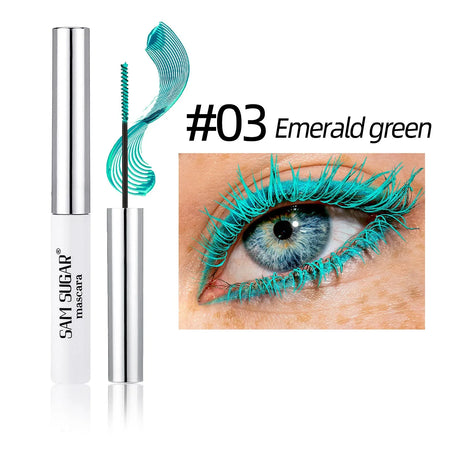 Colorful Slender Mascara Waterproof Fast Drying Curling Eyelashes Multicolor Lashes Makeup Long Lasting Blue Green Cosmetics