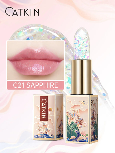 CATKIN Tinted Lip Balm Color Changing Lipstick Ultra Hydrating Natural Lip Moistrurizer with Vitamin E Nourishing For Cracked &