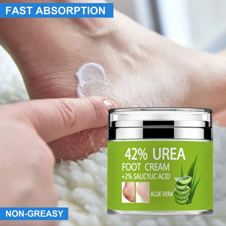 Urea Cream 42% Plus Salicylic Acid 2%, Lavender Foot Cream for Dry Cracked Heels Treatment Knees Elbows Hands Repair Treatment,
