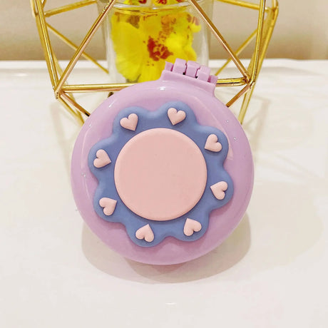 Baby Girls Kawaii Cute Cartoon Animal Folding Massage Comb with Makeup Mirror for Children Travel Portable Plastic Hair Brush