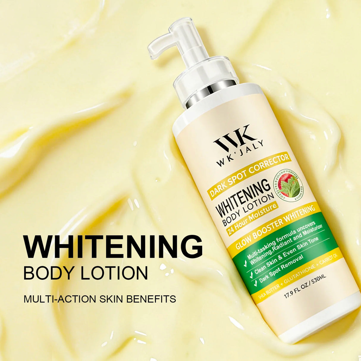 WK JALY Glow Booster Whitening Body Lotion, With Glutathione, Remove Dark Spots, Melanin, Even Skin Tone Cream for All Skin Type