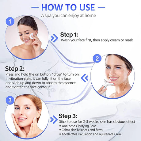 7 Color EMS Neck Beauty Device Face Lifting Massager Double Chin Remover Anti Wrinkle LED Photon Skin Tightening Facial Massager