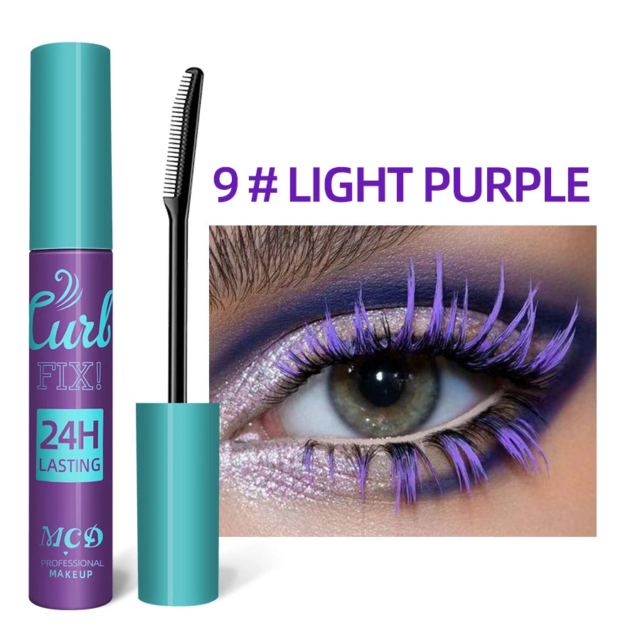 Colorful Slender Mascara Waterproof Fast Drying Curling Eyelashes Multicolor Lashes Makeup Long Lasting Blue Green Cosmetic