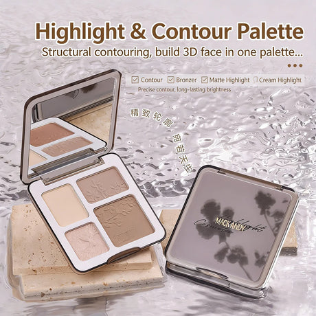 Natural Stereoscopic Face Powder Palette Matte Bronzer Contour Shading Multifunctional Highlighter Cosmetic Blush gift