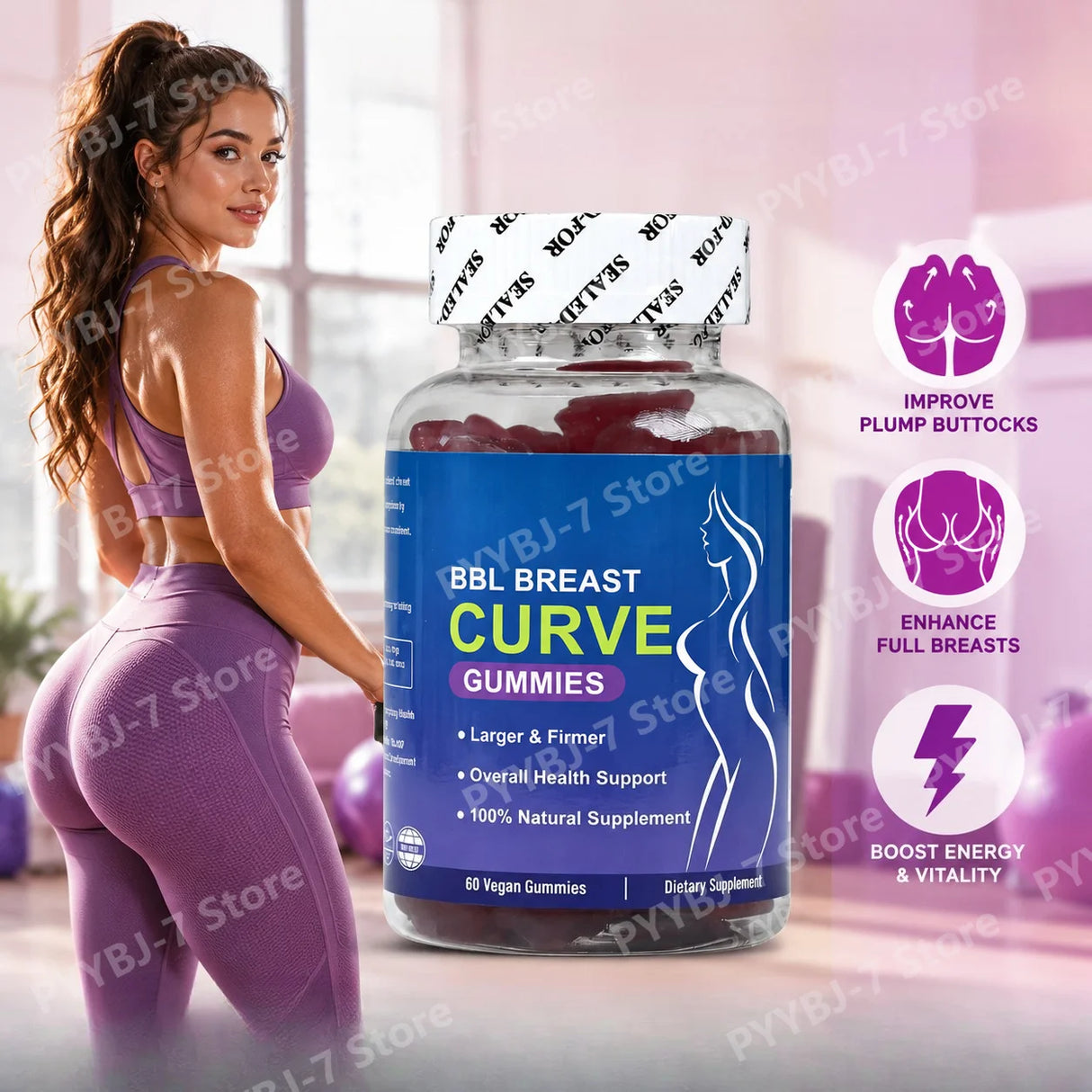 Herbal Gummies Supplement Maca Root Plant Extract Blend A Variety of Vitamins Suitable for Women Daily Wellness Support 60Count