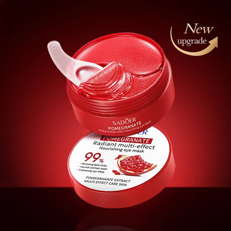 60pcs SADOER Red Pomegranate Collagen Eye Mask Firming Anti Dark Circles Remove Eyes Bag Moisturizing Eye Patches Eyes Skin Care