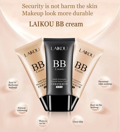 Laikou Brand 3 Colors Natural Flawless BB Cream Makeup Concealer Oil-control Liquid Foundation Moisturizing Cosmetics 50ml