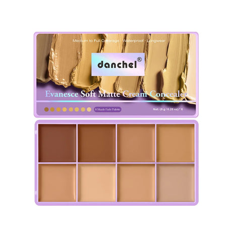 8 Shade Cream Concealer Palette Waterproof Full Coverage Multi-Function Cream Blemishes & Cover Long-Lasting Korean Makeup