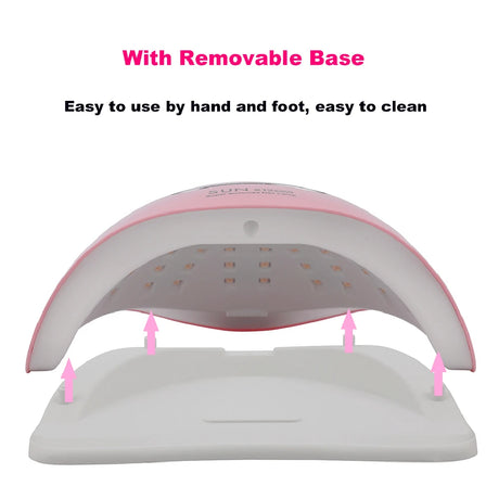 SUNX12 Max Nail Lamp Pink Nail Dryer For Manicure 66 Leds UV Light Quick Cure Autosense Nail Lamps With Base